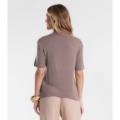 Blusa Feminina Gola Alta ViscoTrico Básica Endless Cinza M / Cinza