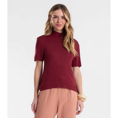 Blusa Feminina Gola Alta ViscoTrico Básica Endless Vermelho M / Vermelho