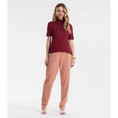 Blusa Feminina Gola Alta ViscoTrico Básica Endless Vermelho M / Vermelho