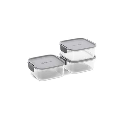 Potes Herméticos de Plástico Electrolux Cinza 3 Unidades Empilháveis Modulares