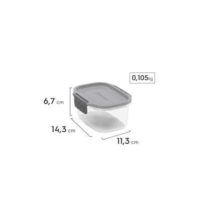 Potes Herméticos de Plástico Electrolux Cinza 3 Unidades Empilháveis Modulares