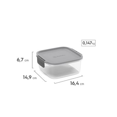 Potes Herméticos de Plástico Electrolux Cinza 3 Unidades Empilháveis Modulares