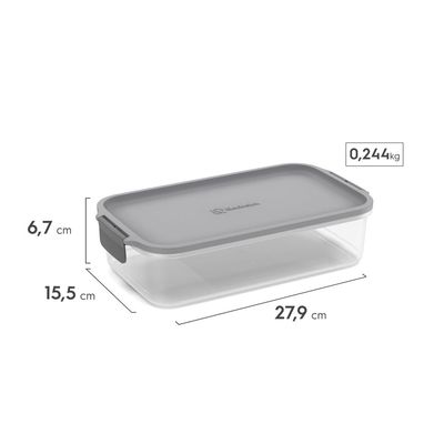 Potes Herméticos de Plástico Electrolux Cinza 3 Unidades Empilháveis Modulares