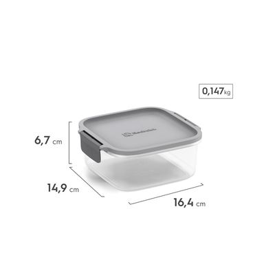 Potes Herméticos de Plástico Electrolux Cinza 3 Unidades Empilháveis Modulares
