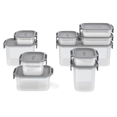 Potes Herméticos de Plástico Electrolux Cinza 10 Unidades Empilháveis Modulares