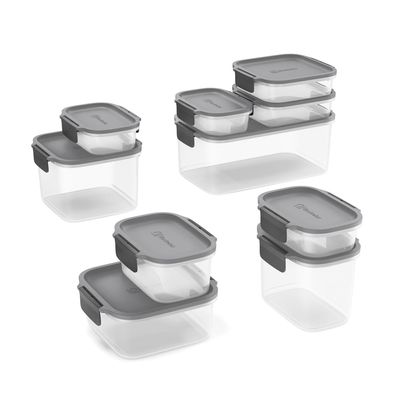 Potes Herméticos de Plástico Electrolux Cinza 10 Unidades Empilháveis Modulares