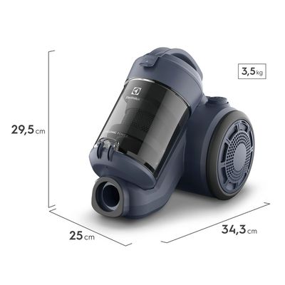 Aspirador de Pó sem Saco Electrolux 1300W Efficient CyclonicPower e Filtro HEPA Azul (ABS05) 127V