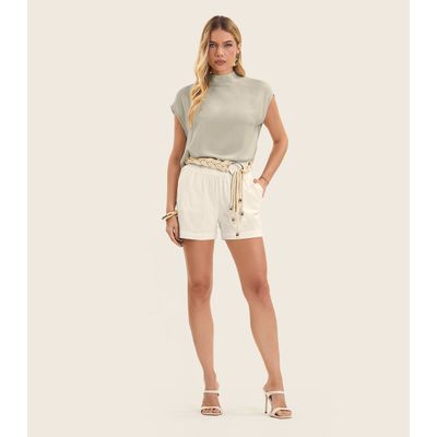 Blusa Feminina Gola Alta Endless Bege M / Bege
