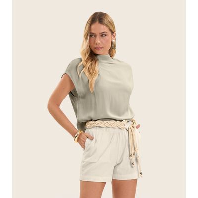 Blusa Feminina Gola Alta Endless Bege M / Bege