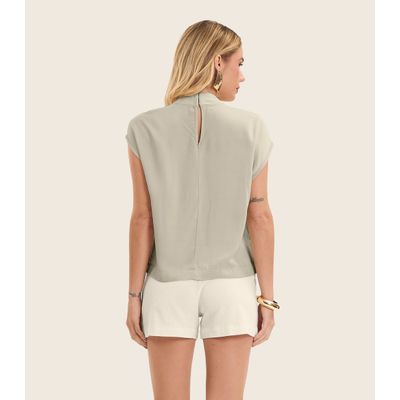 Blusa Feminina Gola Alta Endless Bege M / Bege