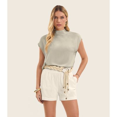 Blusa Feminina Gola Alta Endless Bege G / Bege