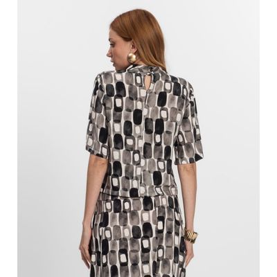 Blusa Feminina Estampada Gola Alta Endless Preto P / Preto