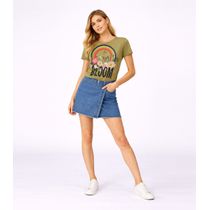 Blusa Baby Look Feminina Estampada Select Verde