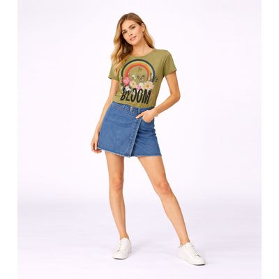Blusa Baby Look Feminina Estampada Select Verde M / Verde