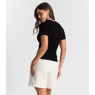 Blusa Feminina Em Ribana Endless Preto P / Preto