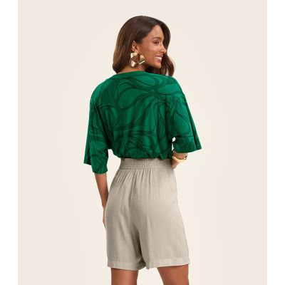 Blusa Feminina em Viscotorcion Rovitex Verde G / Verde