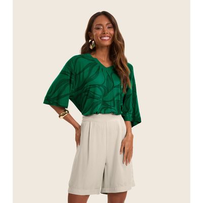 Blusa Feminina em Viscotorcion Rovitex Verde M / Verde