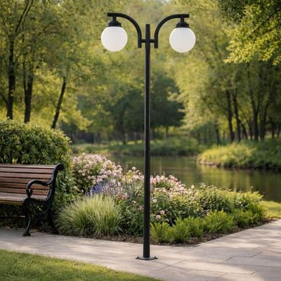 Poste Luminária Preto em Alumínio sem Globo para Jardim Global Dital