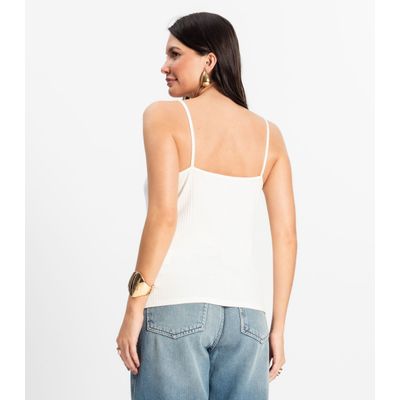 Blusa De Alça Feminina Ribana Canelada Rovitex Bege G / Bege
