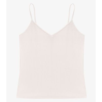 Blusa De Alça Feminina Ribana Canelada Rovitex Bege P / Bege