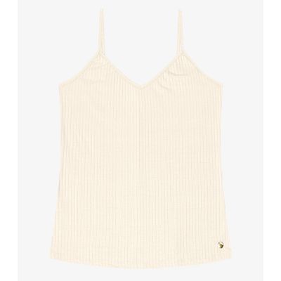 Blusa De Alça Feminina Ribana Canelada Rovitex Bege P / Bege