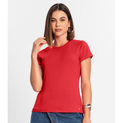 Blusa Feminina Cotton Leve Básica Rovitex Vermelho M / Vermelho