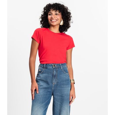 Blusa Feminina Cotton Leve Básica Rovitex Vermelho M / Vermelho