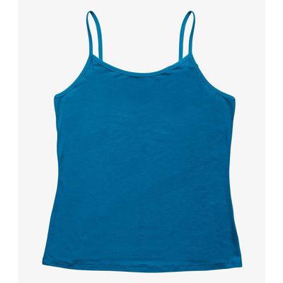Blusa de Alça Feminina Viscotorcion Básica Rovitex Azul G / Azul