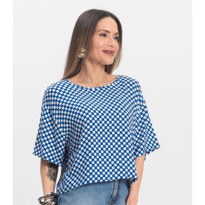 Blusa Feminina Estampada Infinita Cor Azul M / Azul