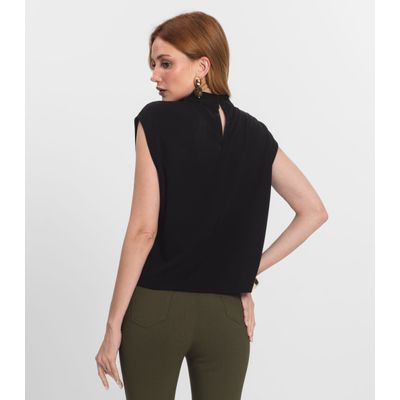 Blusa Feminina Gola Alta Endless Preto M / Preto