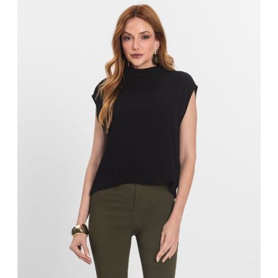 Blusa Feminina Gola Alta Endless Preto P / Preto