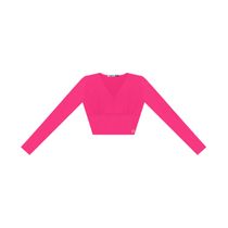 Blusa Cropped Juvenil Manga Longa Minty Rosa