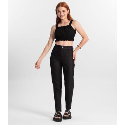 Blusa De Alça Juvenil Feminina Minty Preto 18 / Preto