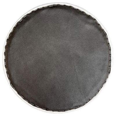 Assento Redondo Banqueta Cadeira Estofados Poltronas H02 Corino Branco 25 cm - Lyam Decor