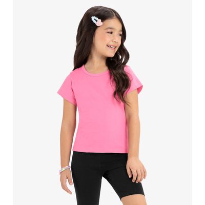 Blusa Básica Infantil Cotton Leve Rovi Kids Rosa 16 / Rosa
