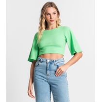 Blusa De Ribana Canelada Feminina Endless Verde