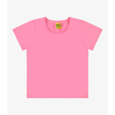 Blusa Básica Infantil Cotton Leve Rovi Kids Rosa 14 / Rosa
