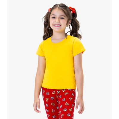 Blusa Básica Infantil Cotton Leve Rovi Kids Amarelo 10 / Amarelo