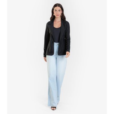 Blazer Feminino Poliamida Brilhos Autenticada Preto GG / Preto
