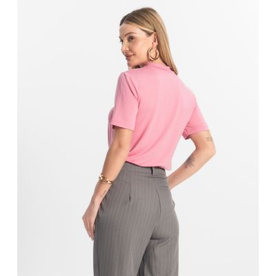 Blusa Feminina Básica em Malha Visco Rovitex Rosa G / Rosa