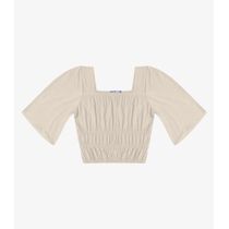 Blusa Cropped Feminina com Manga Ampla Endless Bege