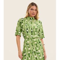 Blusa Feminina Estampada Gola Alta Endless Verde