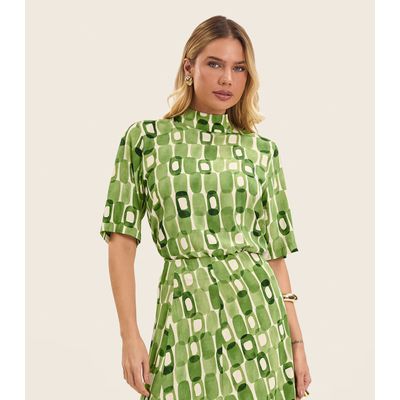 Blusa Feminina Estampada Gola Alta Endless Verde M / Verde