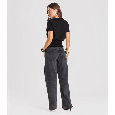 Blusa Feminina Com Lastex Dianna Preto PP / Preto