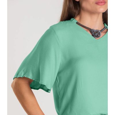 Blusa Feminina Com Colar Dianna Verde P / Verde
