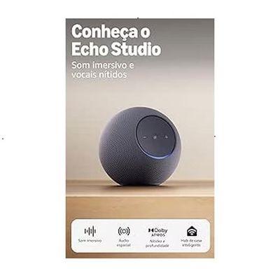 Echo Studio 2° Geração Alexa Smart Speaker Dolby Atmos Amazon Grafite / Bivolt