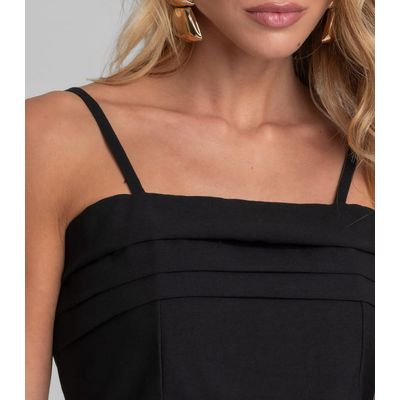 Blusa Cropped Feminina De Alça Regulável Dianna Preto PP / Preto