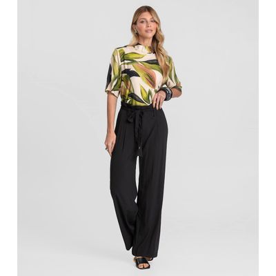 Blusa Feminina em Tecido Estampado Dianna Bege M / Bege