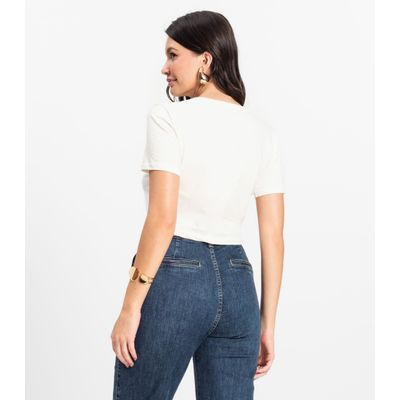 Blusa Básica Feminina Cotton Leve Rovitex Bege P / Bege