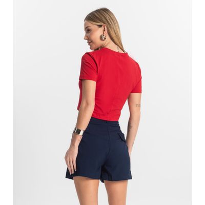 Blusa Básica Feminina Cotton Leve Rovitex Vermelho G / Vermelho